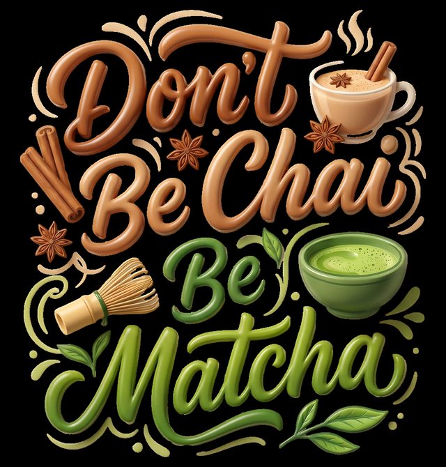 Don't Be Chai Be Matcha lettering art